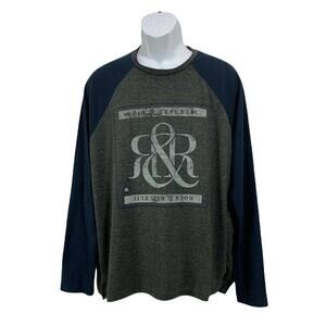 Rock & Republic Mens Long Sleeve Shirt Size XXL Pullover Tee Pullover Crew Neck